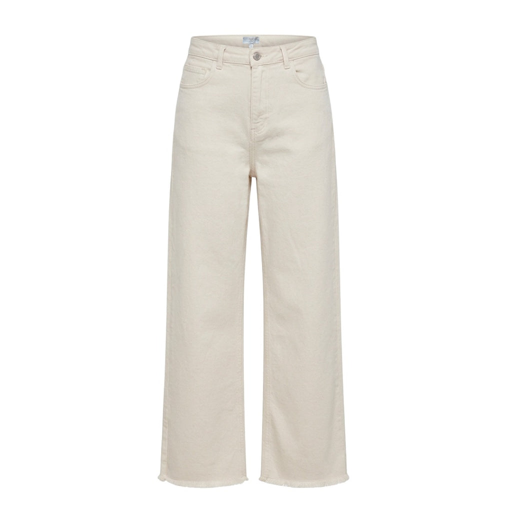 Cream denim pants