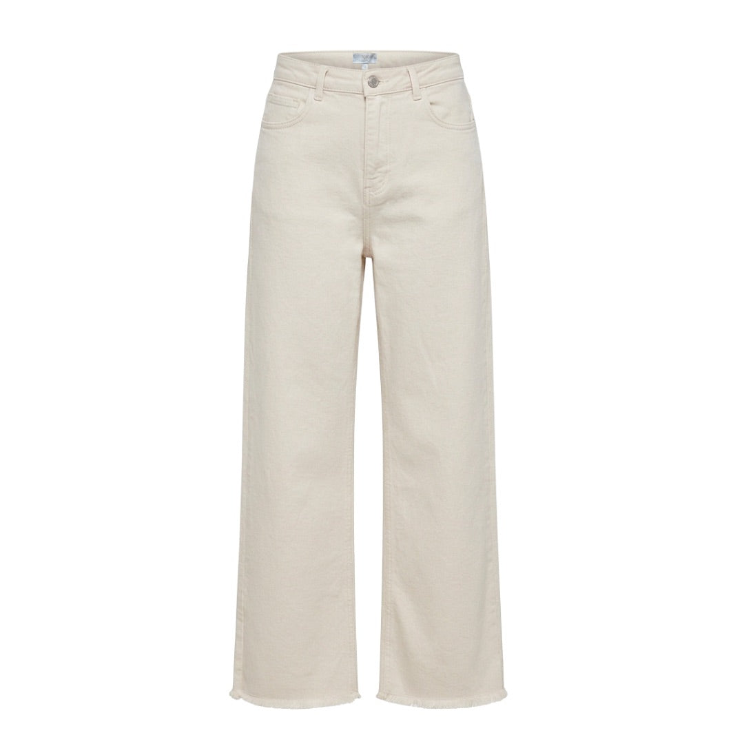 Cream denim pants